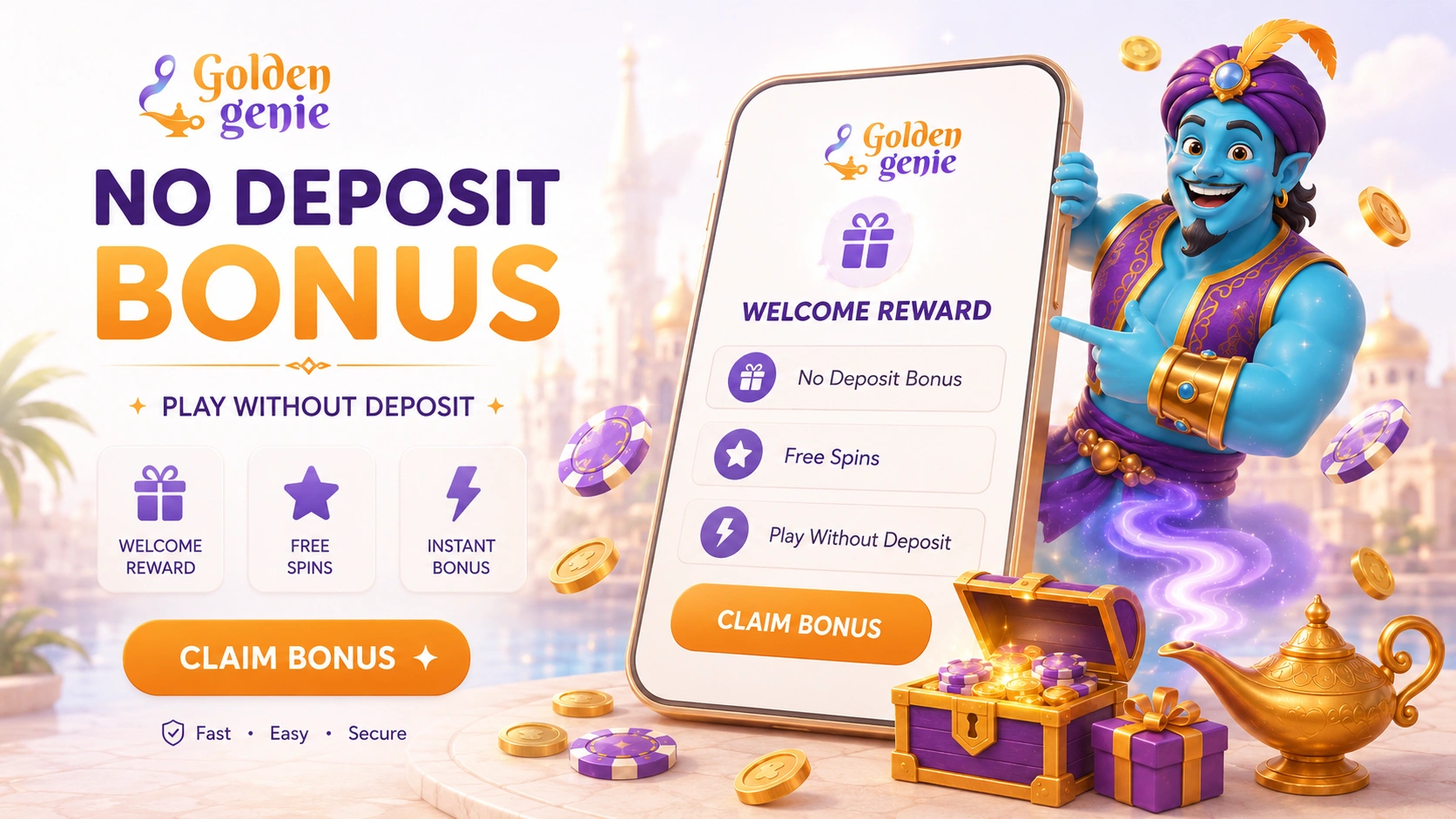 Golden Genie no deposit bonus